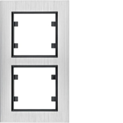 Lumina passion Ramka 2-krotna pionowa aluminium srebrne WL9122
