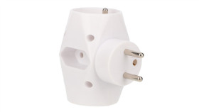 Rozgałeźnik Wtyczkowy 2-Gniazda Z/U+2X Euro Biały R-21
