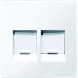 Merten System M Płytka centralna gniazda komputerowego podwójnego RJ45 biały active MTN4562-0325