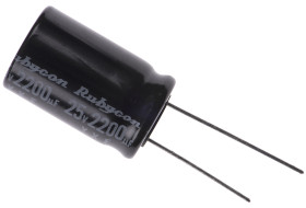 Kondensator 2200μF 25V dc Radialny, Otwór przelotowy Rubycon roztaw: 7.5mm 16 (Dia.) x 25mm