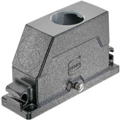 Grommet housing, size 24B, die-cast aluminum, 1 x M40, straight, central locking, IP65/IP68/IP6K9K, 19405241483