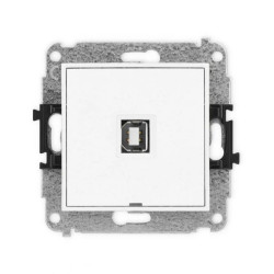 ICON Mechanizm gniazda pojedynczego USB A-B 2.0, bez pola opisowego biały IGUSBBO-3