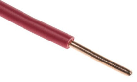 Jednożyłowy kabel sterowniczy CSA 2,5 mm², Maks. +70C 600 V Czerwony, RS PRO