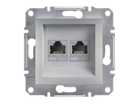 ASFORA Gniazdo komputerowe podwójne 2xRJ45 kat.5e aluminium EPH4400161 SCHNEIDER ELECTRIC