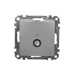 Gniazdo TV przelotowe (7dB), srebrne aluminium, Sedna Design i Elements SDD113474