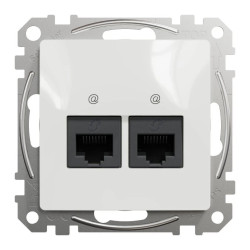 Gniazdo komputerowe podwójne RJ45 kat. 6 UTP, białe, Sedna Design i Elements SDD111462