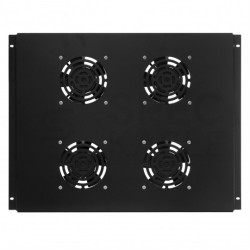 Panel 4x wentylator RACK 19" do szaf 600x800 podsufitowy czarny NEKU FLR