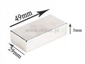 Magnes neodymowy prostokątny 49x29x5mm