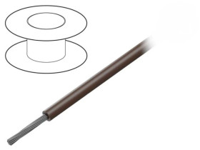 Przewód na rolce o długości 30,5m linka Cu, 150V PVC brązowy 18 AWG 7057/19 BR005