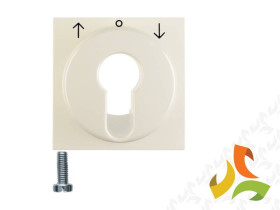 B.Kwadrat/S.w Płytka czołowa z nadrukiem do wyłącznika żaluzjowego na klucz krem połysk 15068982 HAGER