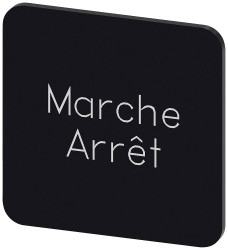 Tabliczka opisowa Siemens 3SU1900-0AF16-0GU0 (S x W) 22 mm x 22 mm Marche Arręt 10 szt.