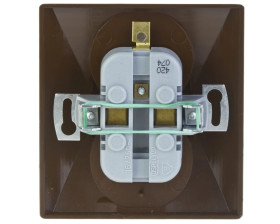 AKCENT Gniazdo podwójne z/u z niezamiennością faz brązowe GP-2AC/24