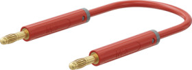 Measuring lead with (4 mm lamella plug, straight) to (4 mm lamella plug, straight), 0.5 m, red, PVC, 1.0 mm², 64.1071-05022