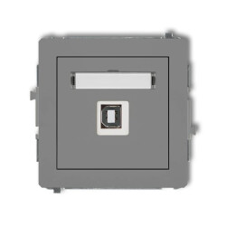 DECO Gniazdo pojedyncze USB-AB 2.0 szary mat 27DGUSB-3