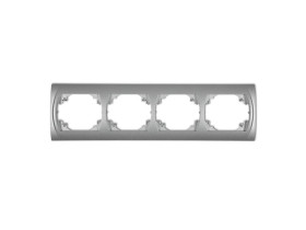 LOGO Ramka pozioma 4 poczwórna srebrny metalik 7LRH-4 KARLIK