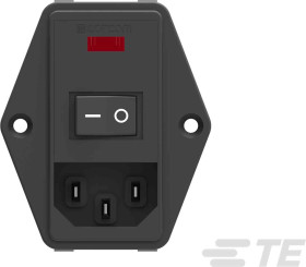 Filtr wejściowy złącza IEC 6A TE Connectivity Montaż na kołnierzu