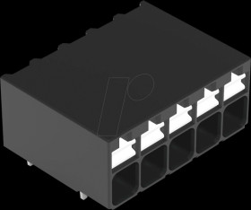 2086-1205 THR PCB terminal block, push-button, 1.5 mm², 5-pin