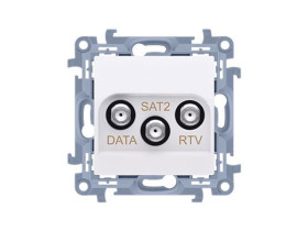 SIMON 10 Gniazdo antenowe końcowe RTV-DATA-SAT (moduł) 1x wejście: 5...2400 MHz biały CADSATF.01/11 KONTAKT SIMON