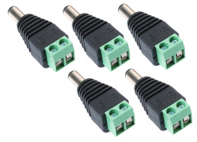 Opencircuit DC Plug male 5.5mm x 2.1mm to crown stone - 5 pieces