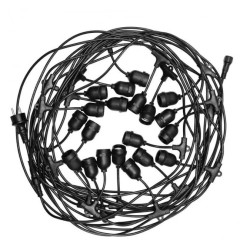 Girlanda ogrodowa do żarówek Danda 20xE27 20m IP54 wodoodporna czarna EDO777467