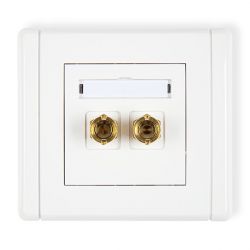 Gniazdo głośnikowe poj. (typu banan - czerwony i czarny, pozłacany, 4 mm2, do lutowania od strony puszki)