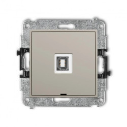 ICON Mechanizm gniazda pojedynczego USB A-B 2.0, bez pola opisowego taupe 60IGUSBBO-3