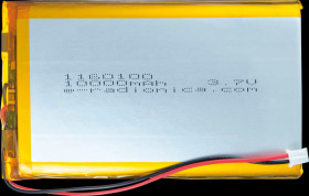 333290 Lithium-ion battery, SOLDERED 333290, 10,000 mAh, 3.7 V