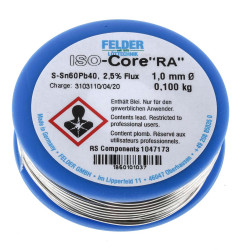 Lutowie z ołowiem średnica 1mm Felder Lottechnik 40% Pb temp. topnienia 183°C 100g 60% Zn