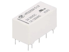HFD2/024-S-L2 Przekaźnik elektromagnetyczny DPDT Ucewki: 24VDC 3A 1A/125VAC