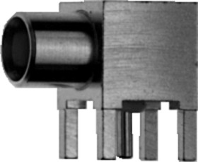 MCX panel socket 50 Ω, solder/crimp connection, angled, 100027690