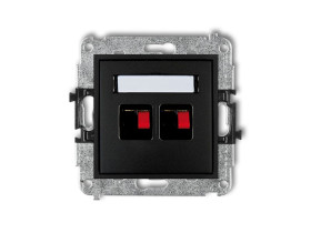 MINI Gniazdo głośnikowe podwójne czarny mat 12MGG-2 KARLIK