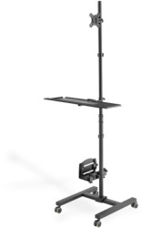Workplace, for 1 monitor, PC, keyboard, mouse, 17 to 32 inch, up to 8 kg, VESA max. 100x100 mm, black, DA-90374
