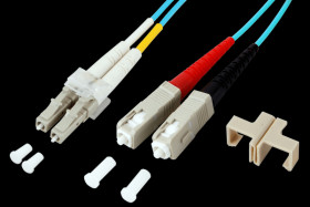 O0314.1 Duplex Jumper LC-SC 50/125µ, 1 m, OM3, aqua