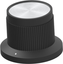 Rotary knob, 3.17 mm, plastic, black, Ø 19 mm, H 13.97 mm, 1437624-7