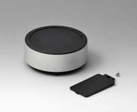 Aluminum enclosure, (Ø x H) 100 x 40 mm, black (RAL 9005), IP40, ER103059