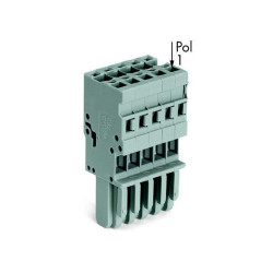 WAGO 769-110 1-conductor Female Plug Codable Straight 10-pole Grey