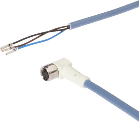 Kabel połączeniowy, 10m, M8 żeński (gniazdo) 3pin kątowy, Końcówka wolna, 3x0,34mm², VKA0L071