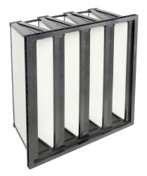 Filtr panelowy F9 wymiary rzeczywiste 287 x 592 x 296mm typu V wymiary 287 x 592 x 296mm głębokość 296mm