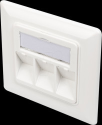 DN-93821 Empty box with front panel for 3x Keystone modules