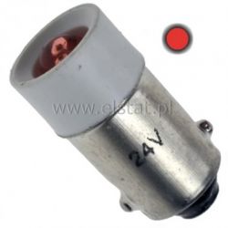 Żarówka 24V, BA9S bagnetowa czerwona LED