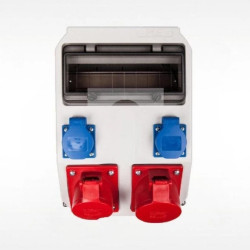 Rozdzielnica budowlana ADAMÓW 2x32A/5P 2x2P+Z z zabezpieczeniem 9036523W