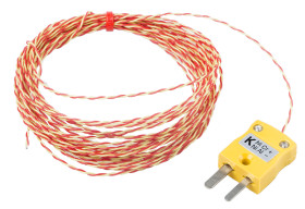 Termopara z odsłoniętym złączem K średnica 1/0.2mm długość 5m -75°C do +250°C Wtyk miniaturowy RS PRO