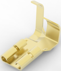 Uninsulated flat plug sleeve, 6.35 x 0.81 mm, 0.82 to 3.31 mm², AWG 18 to 12, brass, 63445-1