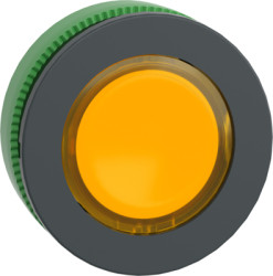 Pushbutton, for universal LED, illuminable, waistband round, orange, front ring dark gray, mounting Ø 30.5 mm, ZB5FA58