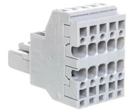 Gniazdo X-COM 2-przewodowe 5-biegunowe szare 769-125 /20szt./