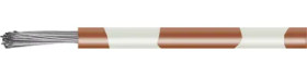 PVC-switching strand, highly flexible, LiYv, 0.14 mm², 18 x 0.1 mm, brown/white, outer Ø 1.1 mm, BYB-5-92F540