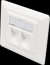 DN-93801-1 Empty box with front panel for 2x Keystone modules