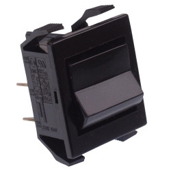 1610B5NN Russenberger On-Off Black Rectangle Rocker Switch DPST 15A