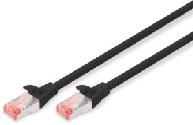 Patch cable, RJ45 plug, straight to RJ45 plug, straight, Cat 6, S/FTP, LSZH, 10 m, black, DK-1644-100/BL