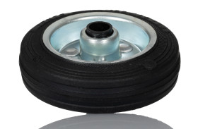 Kółko do wózka, Lite, Guma, Czarny, obc.: 70kg, śred.: 100mm, szer.: 30mm